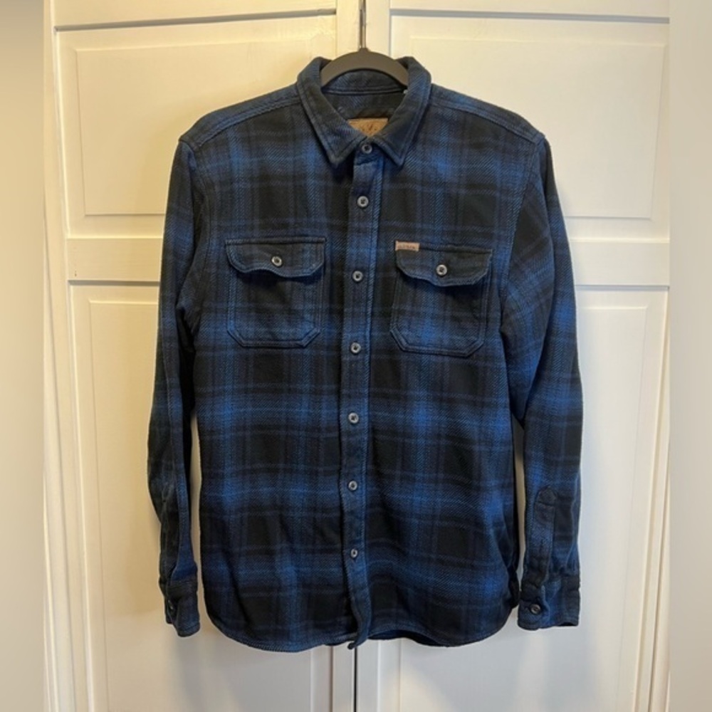 Orvis Heavyweight Flannel Button Down Shirt Size Men’s Medium Color Blue/Black